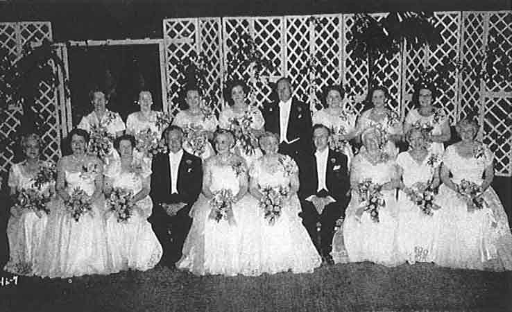 Black and white photo of formal group