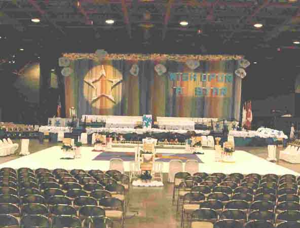 A stage set up for an event