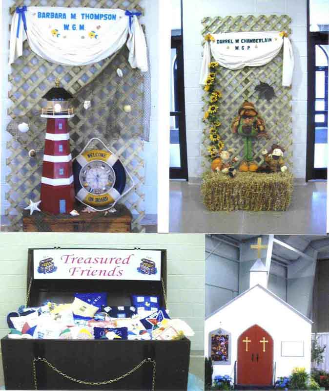 A collage of pictures showing a church, a lighthouse, and other items.